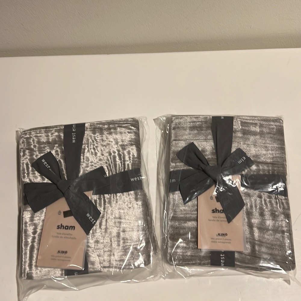 2 West elm king shams - brand new, never opened and in original packaging